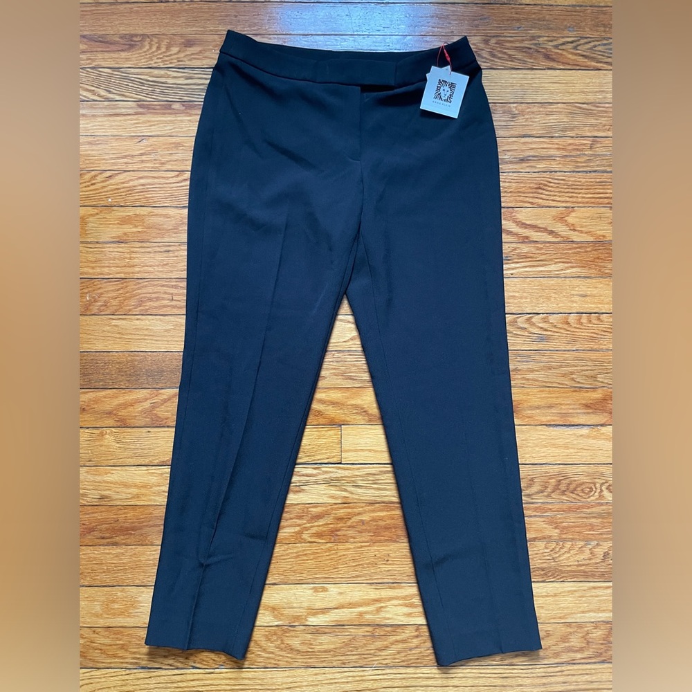ANNE KLEIN Tapered Black Slacks